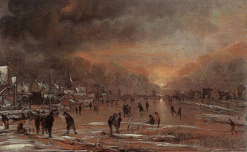 NEER, Aert van der Sports on a Frozen River g France oil painting art